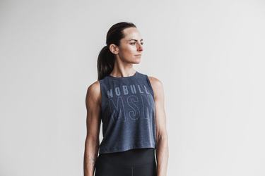 Nobull Muscle (Madison) Women's Tank Tops Navy | Australia (ZV3492)